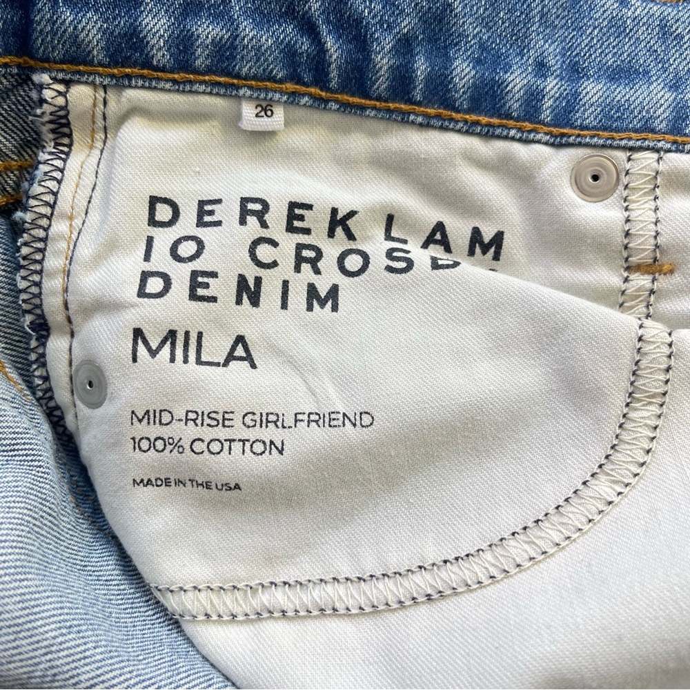Derek Lam Mika Mid Rise Girlfriend Distressed Blue Jean Size 26 - Picture 12 of 14